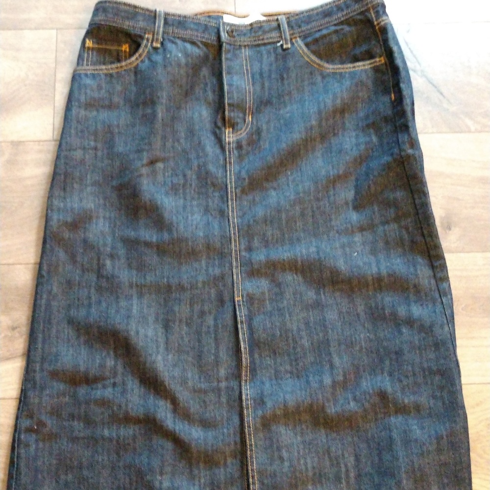 Gap High Rise Denim Midi Skirt